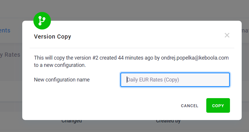 Screenshot - Configuration Create Copy