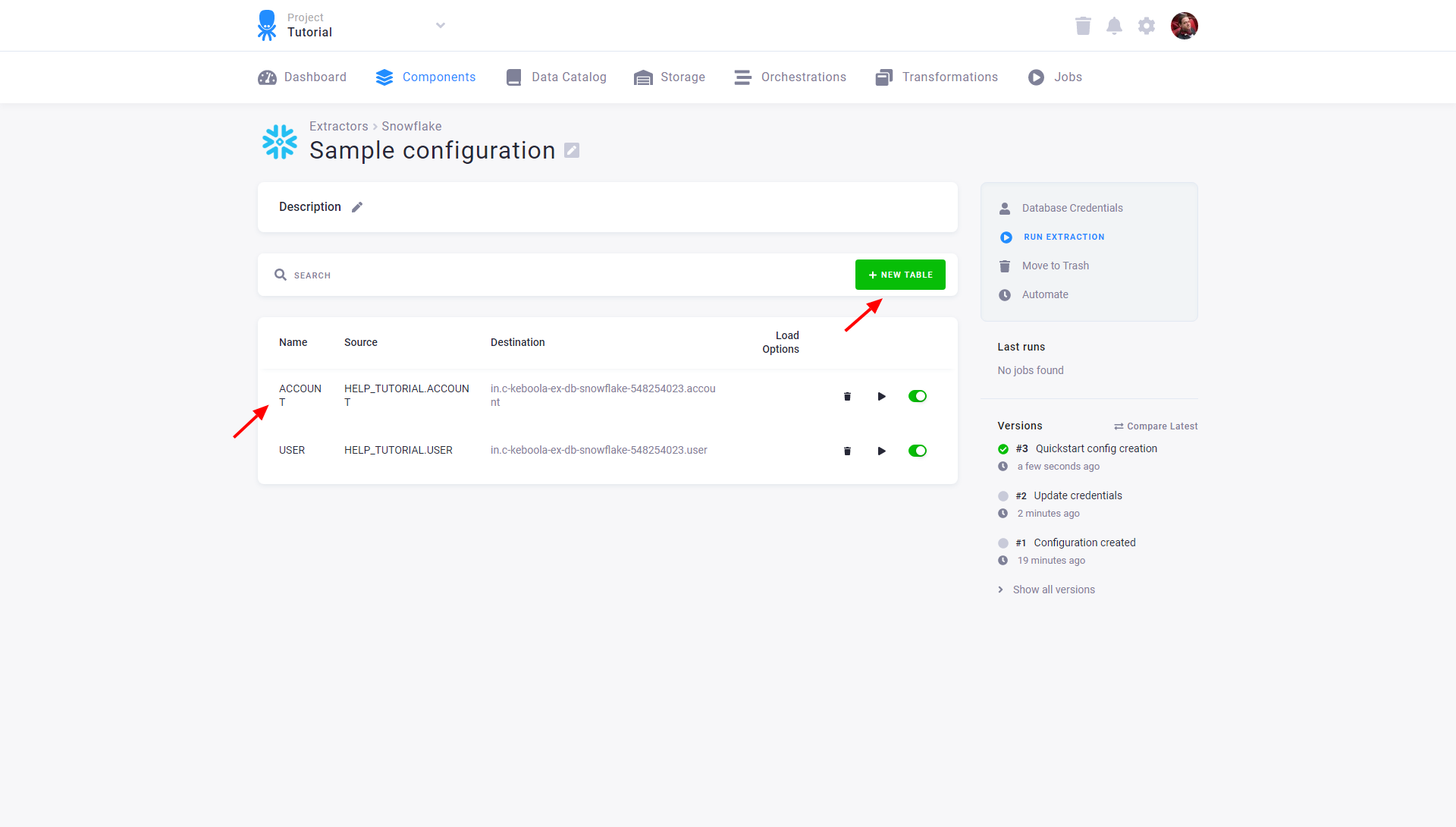 Screenshot - Table list