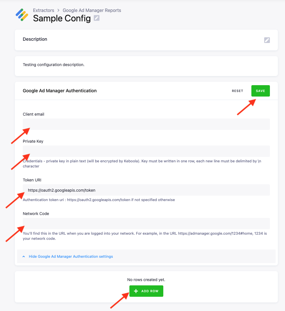 Screenshot - Customer configuration