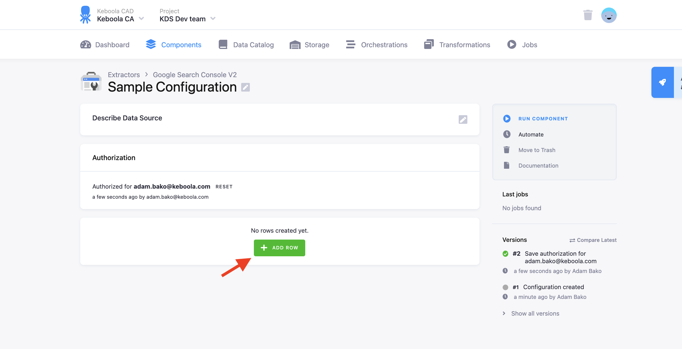 Screenshot - Component Config