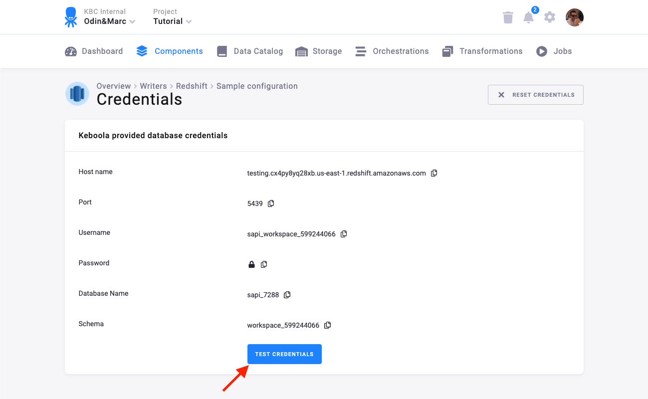 Screenshot - Provisioned Credentials