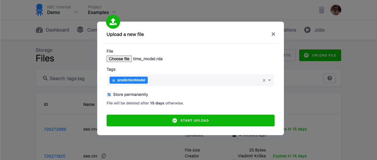 Screenshot - Upload file